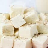 stack of eggnog fudge