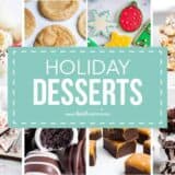 collage of holiday desserts