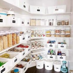 Pantry with organized shelves