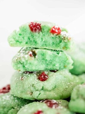 stacked pistachio cookies