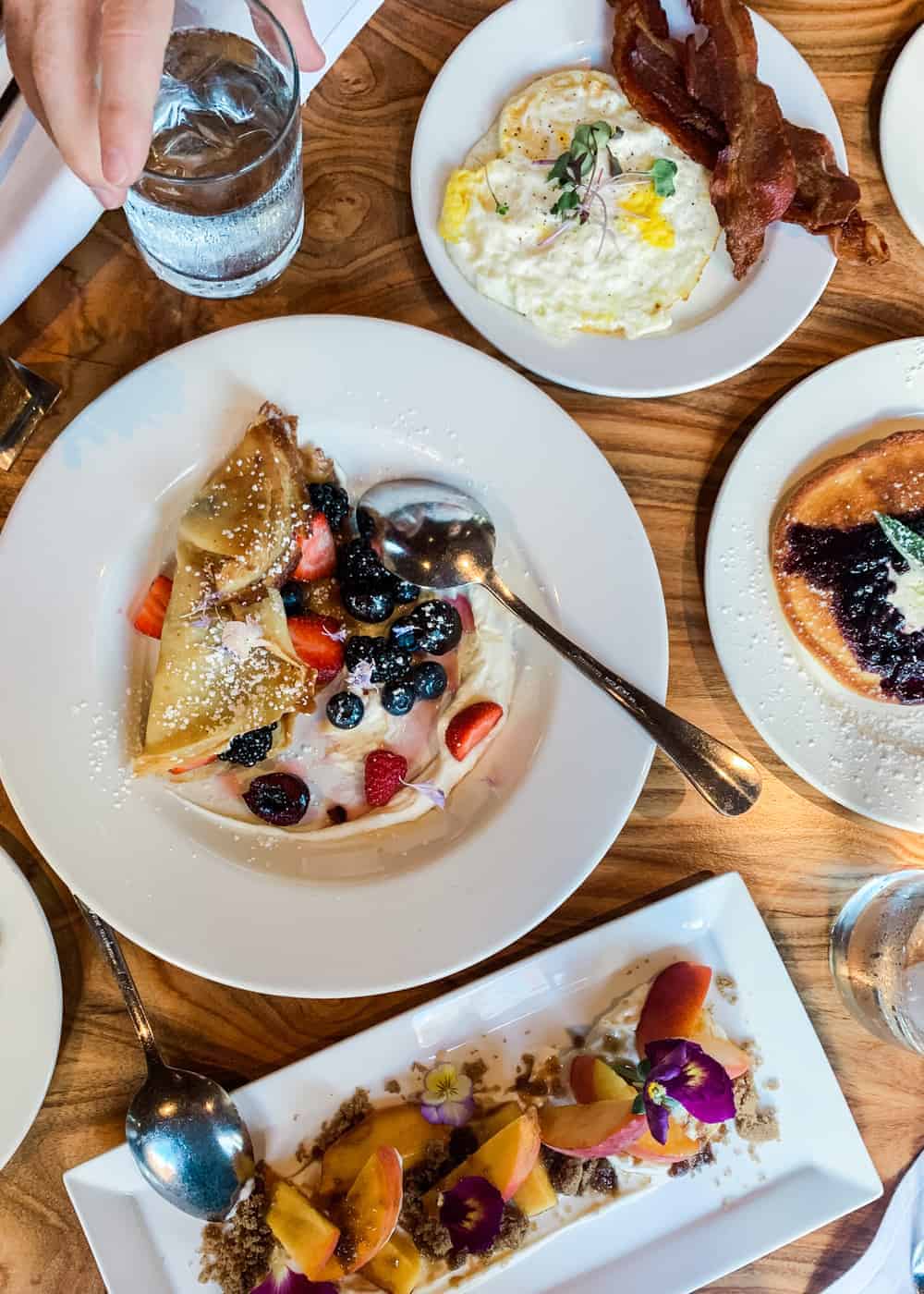 breakfast on a wood table