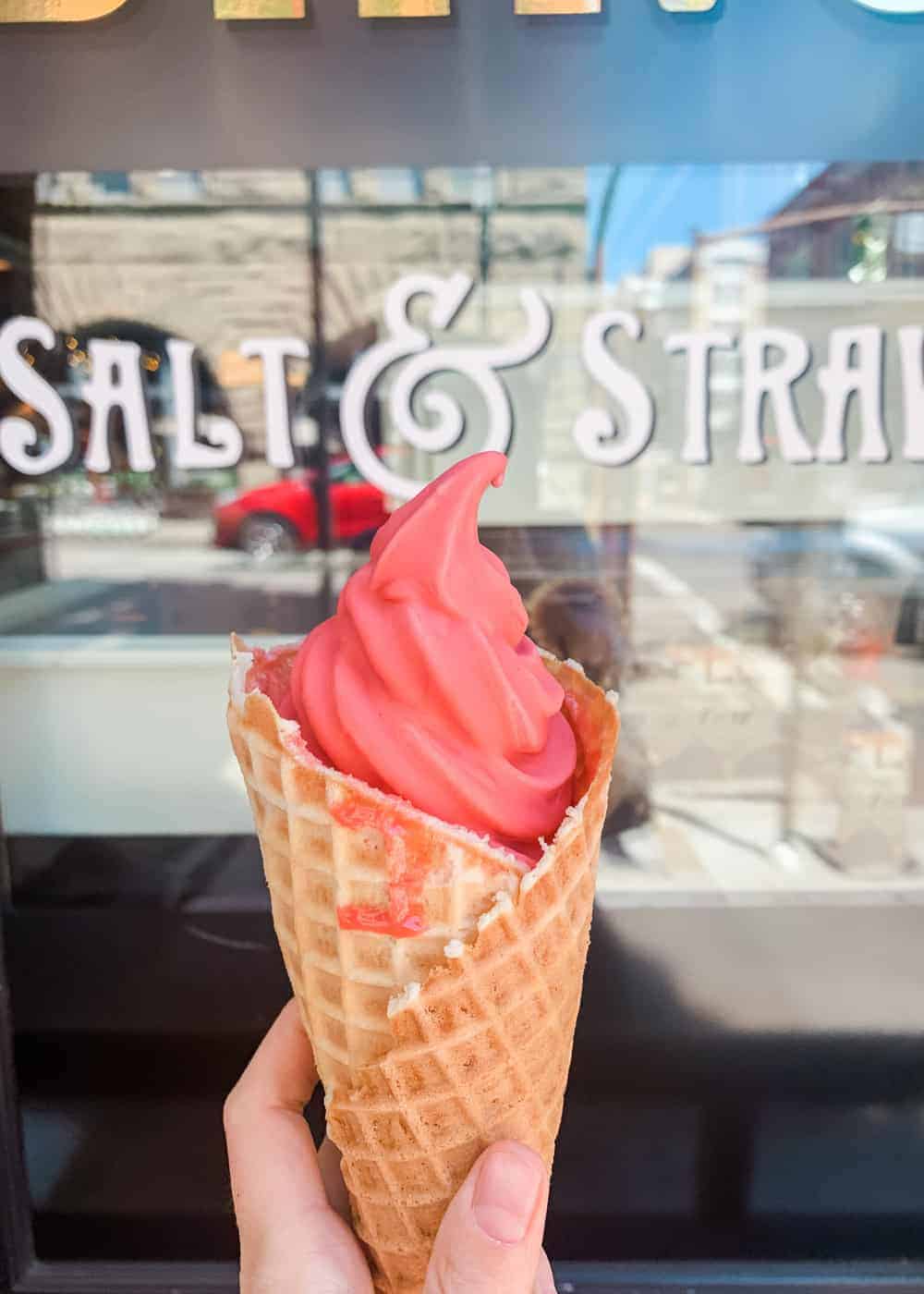 Salt and straw strawberry ice cream