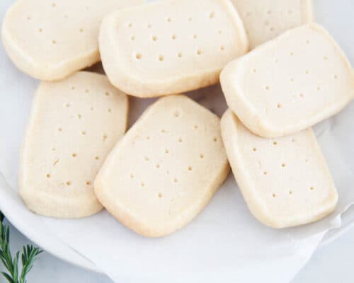 shortbread cookies on white plate
