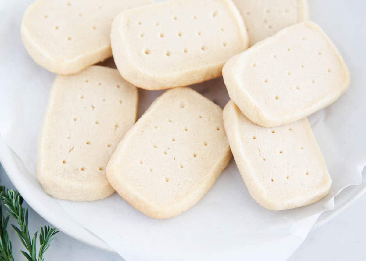 shortbread cookies on white plate