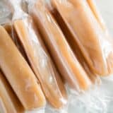 caramel candies wrapped in cellophane