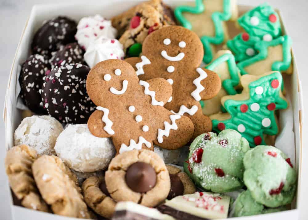 Cookies in a box from a cookie swap.