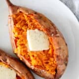 baked sweet potato with butter