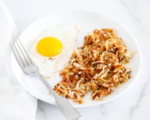 hash browns with a fried egg