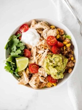 taco bowl with toppings