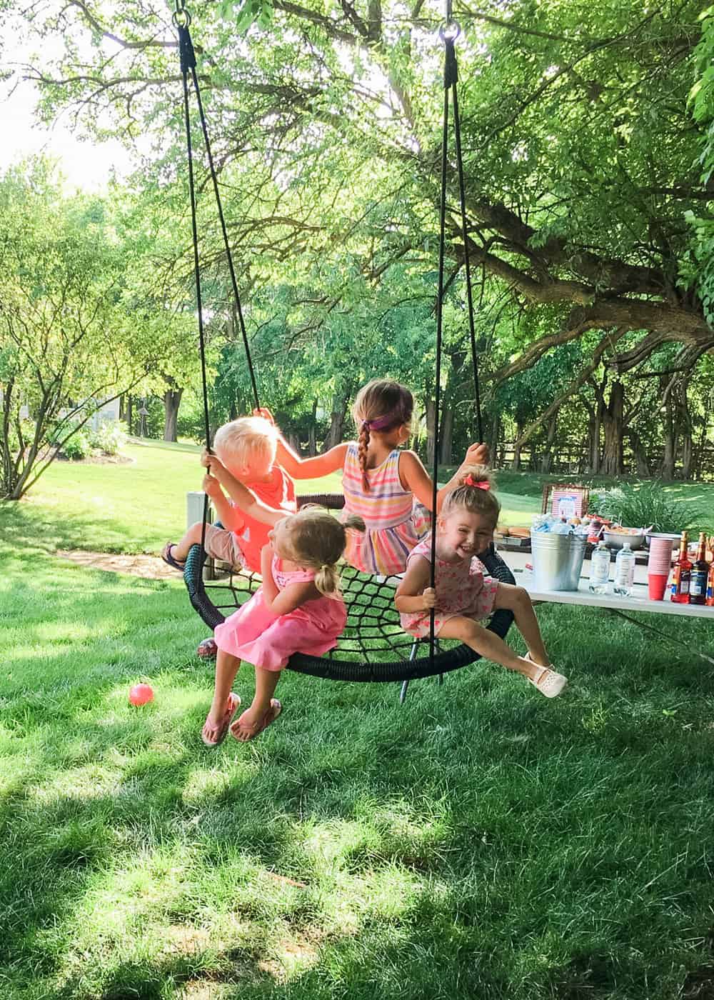 kids on a swing