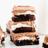 stacked marshmallow brownies