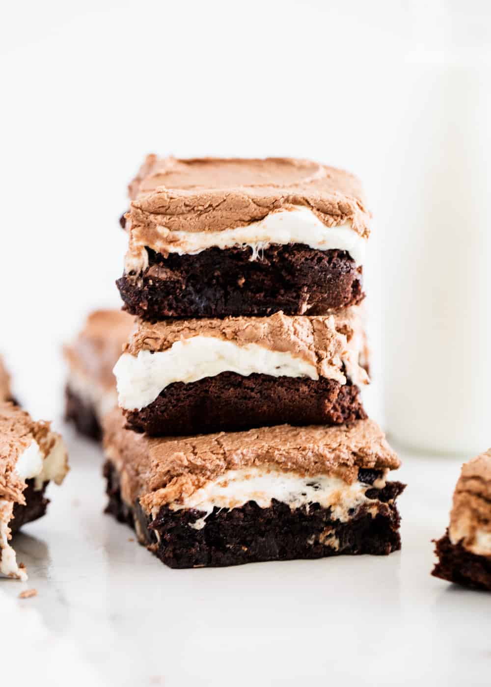 stacked marshmallow brownies 