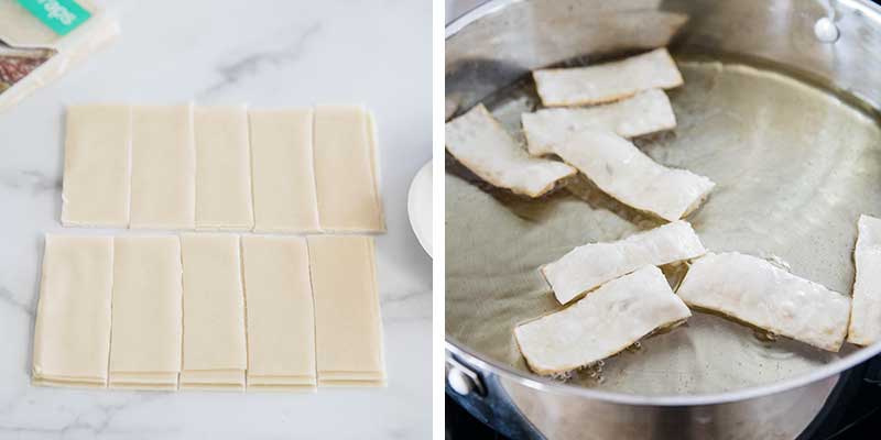 How to make wonton strips.