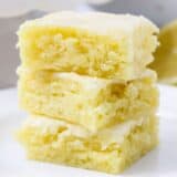 stack of lemon brownies