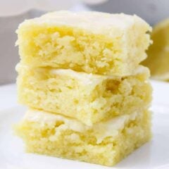stack of lemon brownies