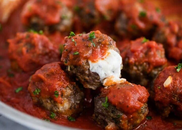 Baked Mozzarella Stuffed Meatballs I Heart Naptime