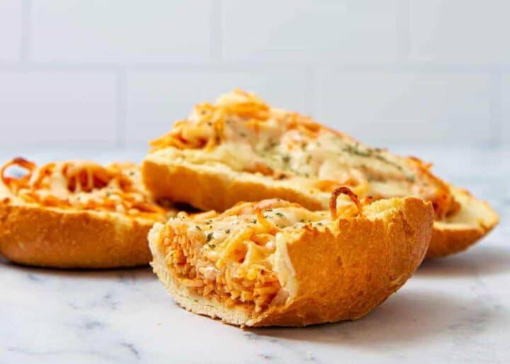 Cheesy Leftover Spaghetti Boats I Heart Naptime