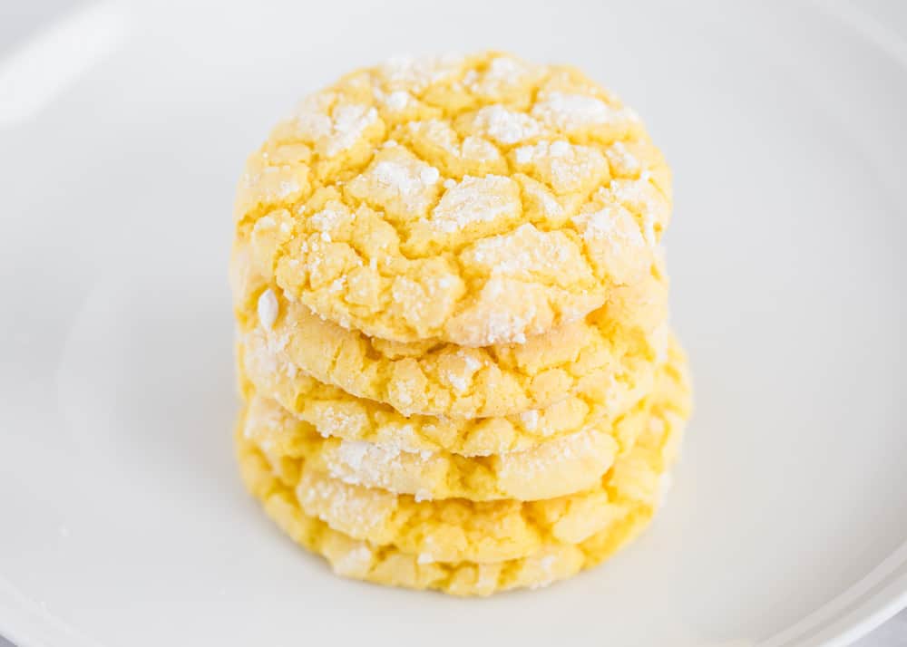 stacked lemon cake mix cookies