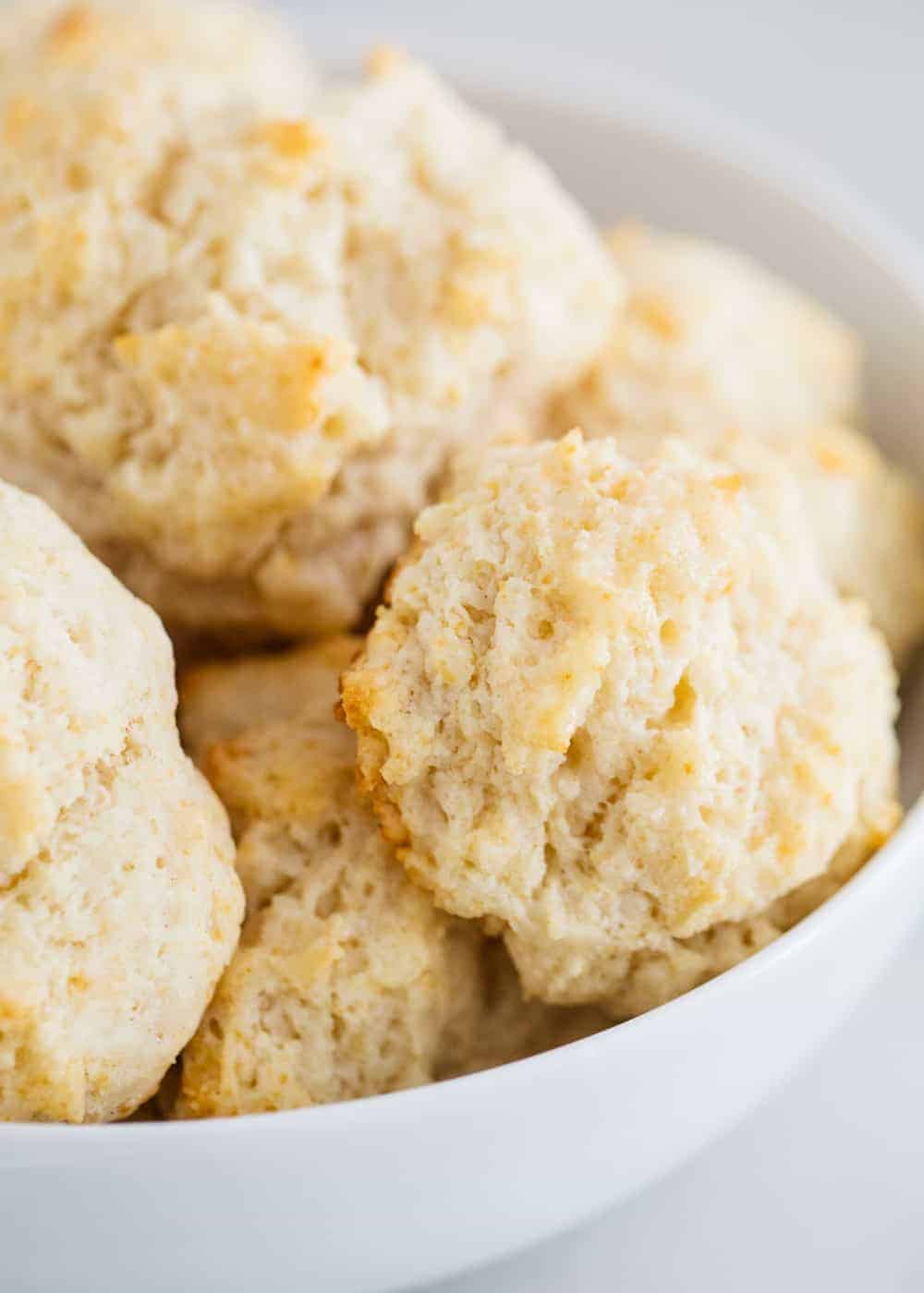 Biscuits in white bowl.