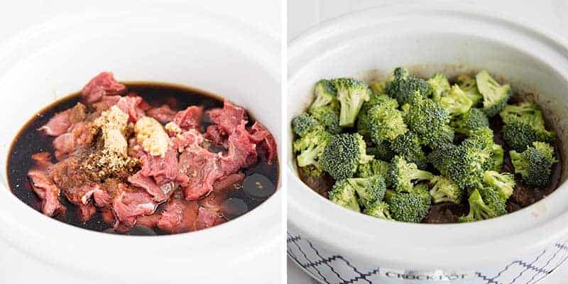 making crockpot beef and broccoli in crockpot