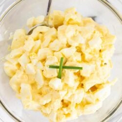 Egg salad in a bowl.