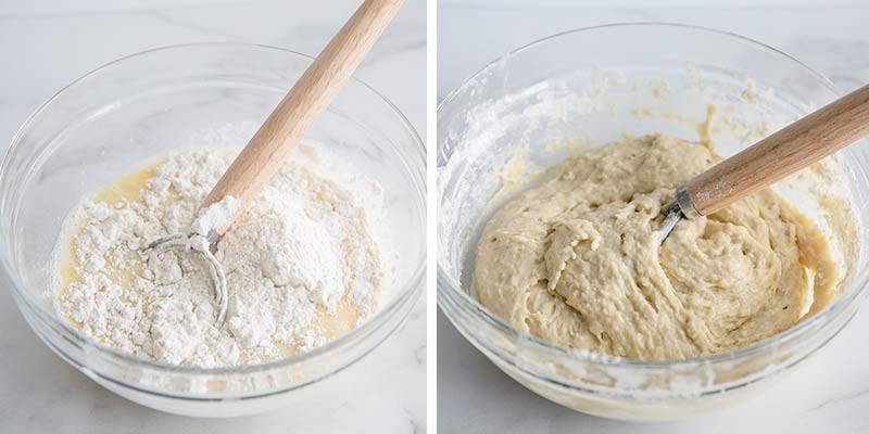 Making cinnamon roll dough.