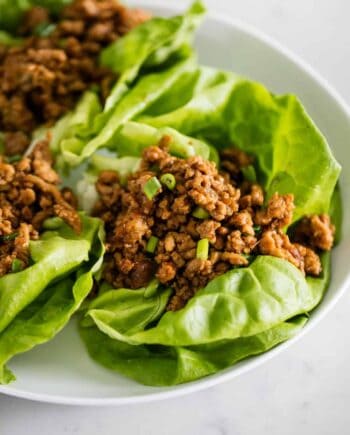 PF Changs lettuce wraps on white plate