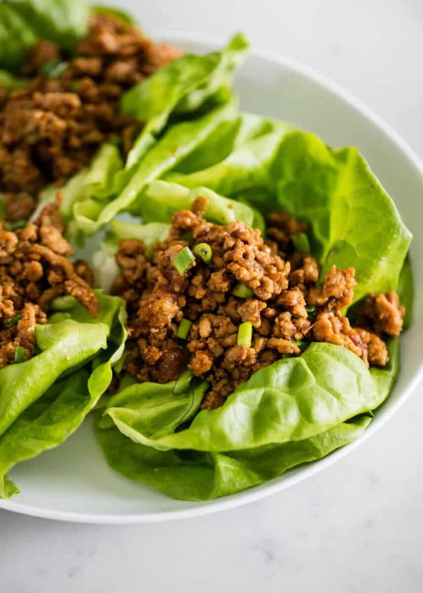 PF Changs lettuce wraps on white plate