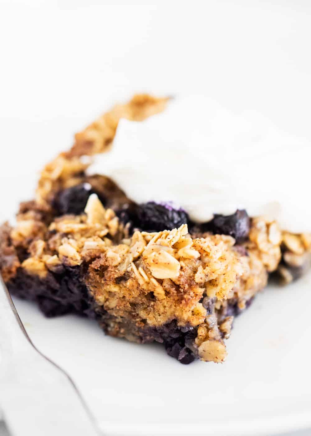 Baked oatmeal with greek yogurt on top.