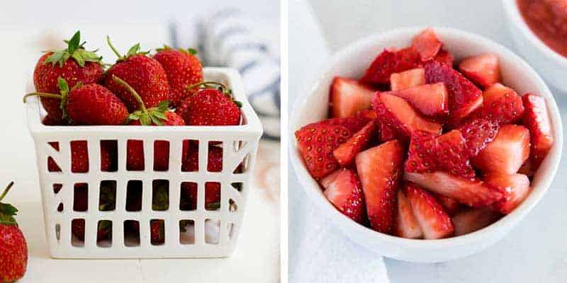 Fresh chopped strawberries.