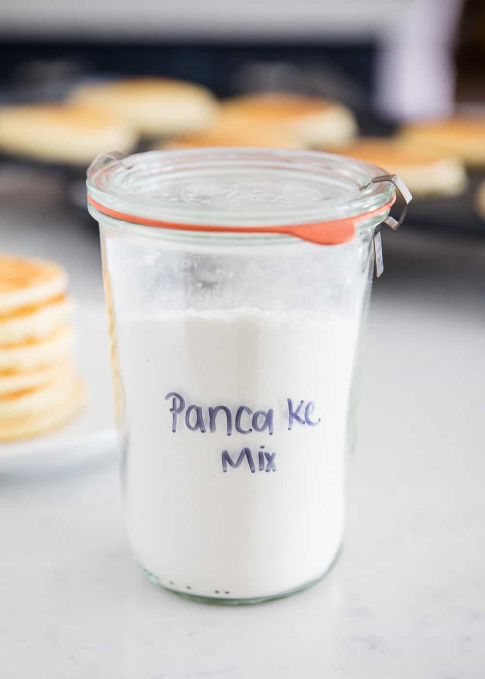 Pancake mix in a jar.