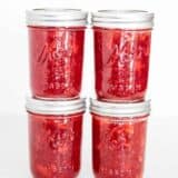 stacked jar of strawberry jam
