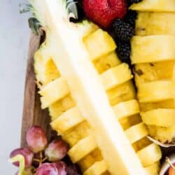 cut pineapple on fruit platter