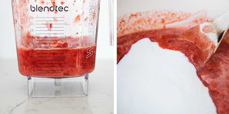 Making strawberry jam.
