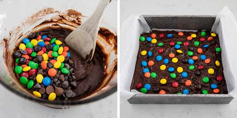 Easy M&M Brownies Recipe - Dinner, then Dessert