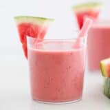 watermelon smoothie in glass cups