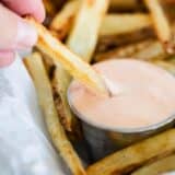 fry sauce and french fries in basket