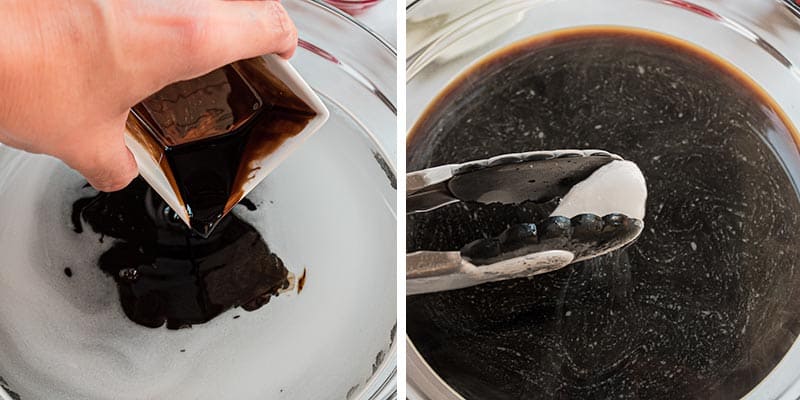 Making root beer in a bowl.