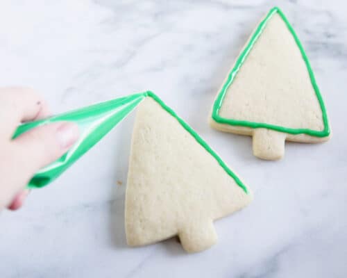 frosting christmas tre cookie