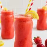 frozen strawberry lemonade in glasses