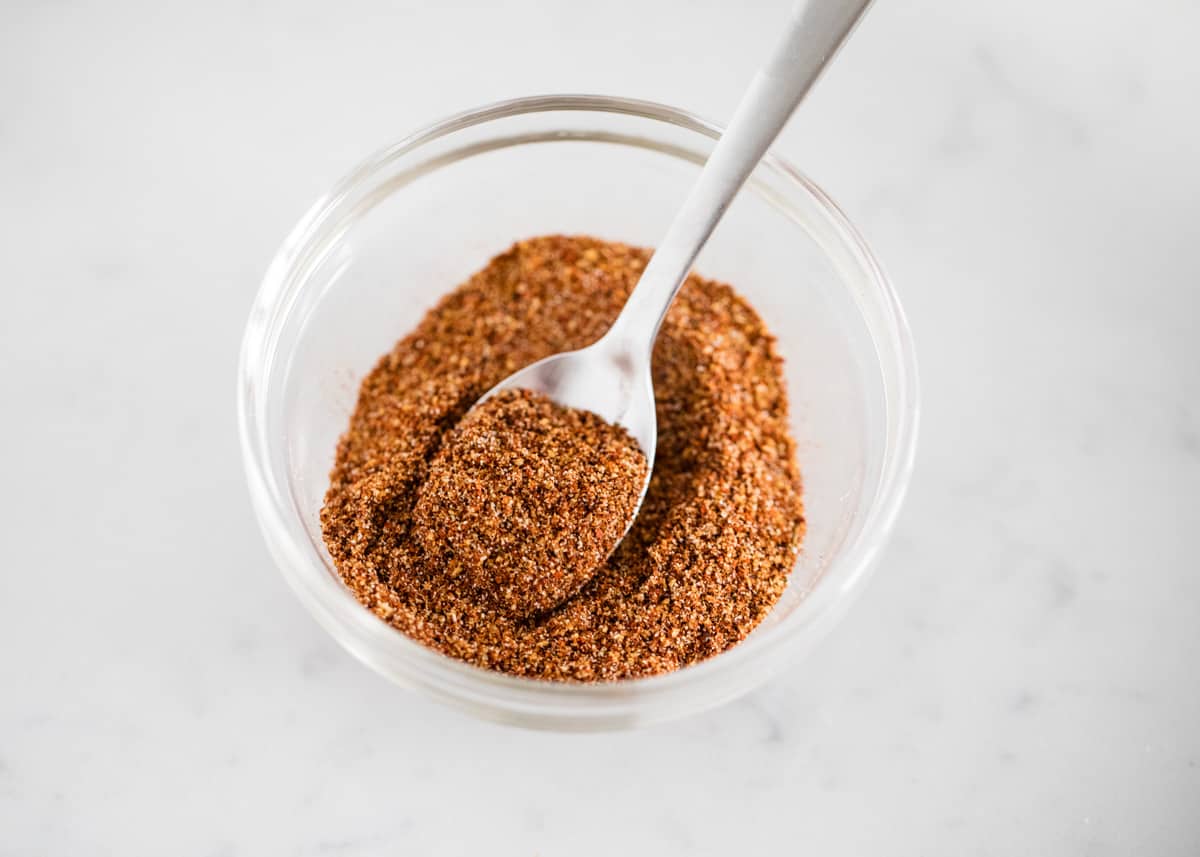 Chili seasoning in bowl.