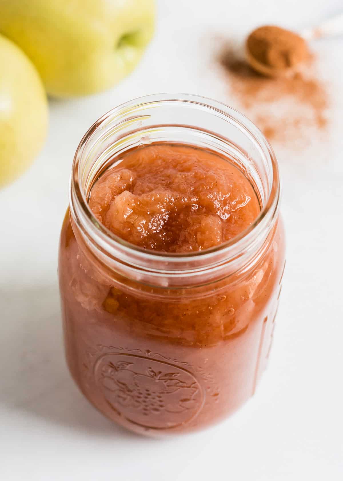 Applesauce in a jar.