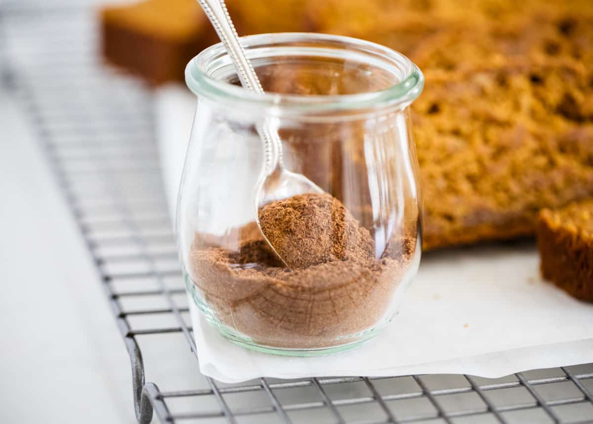 Pumpkin pie spice in jar.