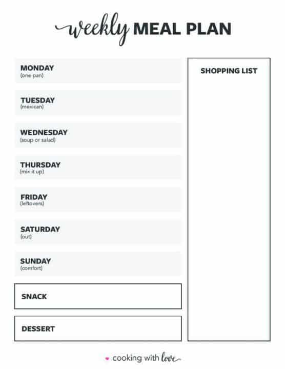 FREE Printable Weekly Meal Plan Templates - I Heart Naptime