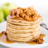 apple pancakes on white plate