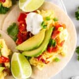 mexican breakfast taco with toppings