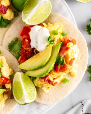 mexican breakfast taco with toppings