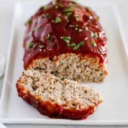 Sliced turkey meatloaf.