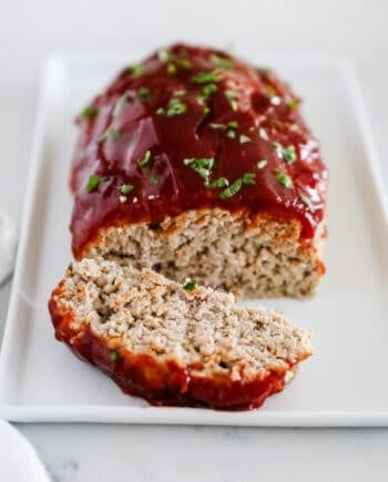 Sliced turkey meatloaf.