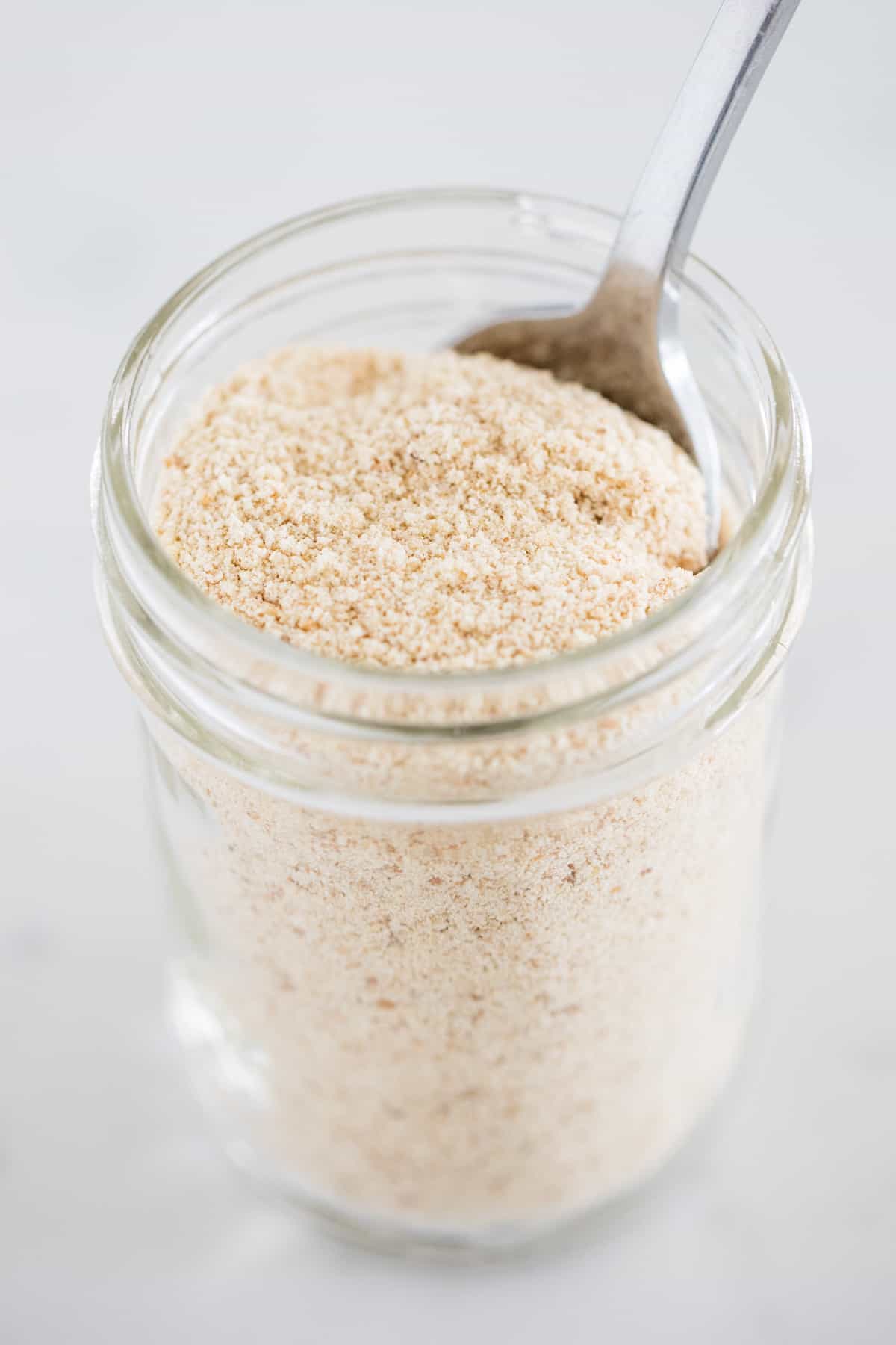 Breadcrumbs in jar.